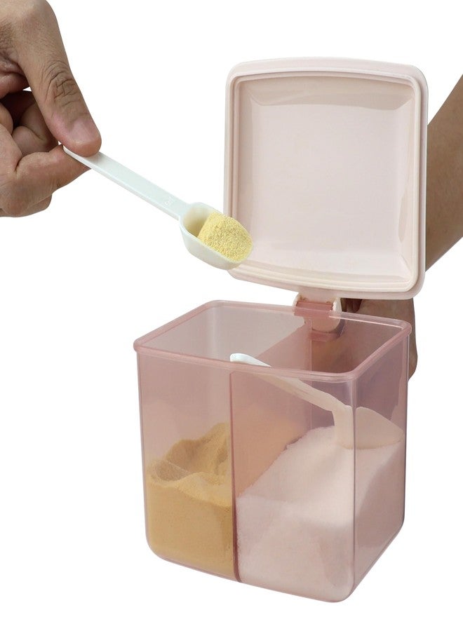 EIKS 2 Pack Condiment Box with Lid & Spoons for Serving & Storing Salt Sugar Spice Pepper Seasoning in Home Kitchen Coffee Restaurant (Pink) - Image 1
