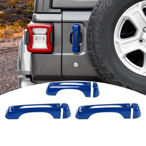 PDKLIN for Jeep JL Tailgate Door Handle Cover Trim Fit for Jeep Wrangler JL JLU 2018 up 2DR Blue Exterior Accessories 3pcs - Image 1