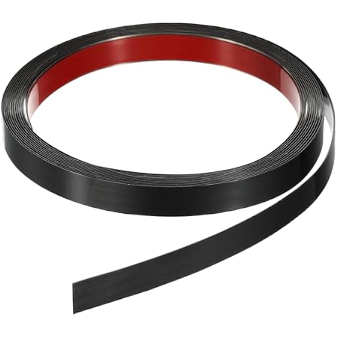 PEEL STICK TRIM, MOULDING STRIPS & WALL CLADDING, SELF-ADHESIVE VINYL WALL SKIRTING BOARD, BLACK, 16.4 FT X 0.6 INCH STAINLESS STEEL STRIP FOR WALL, FIREPLACE - Image 2