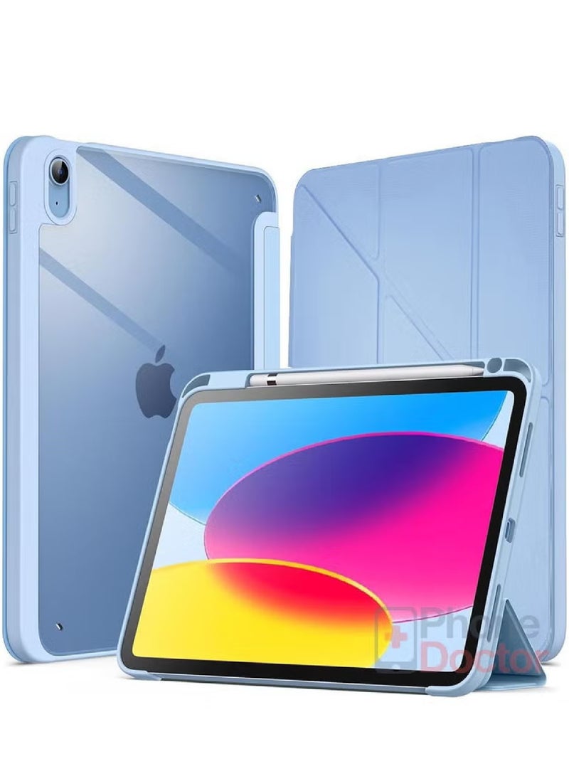 روك بو حافظة لجهاز iPad (A16) 11 بوصة 2025/iPad 10 10.9 بوصة 2022، غطاء خلفي شفاف مع حامل قلم، وغطاء حافظة مع خاصية السكون/التنشيط التلقائي لجهاز iPad 10 10.9 بوصة 2022/iPad 11 11 بوصة 2025 - Image 1