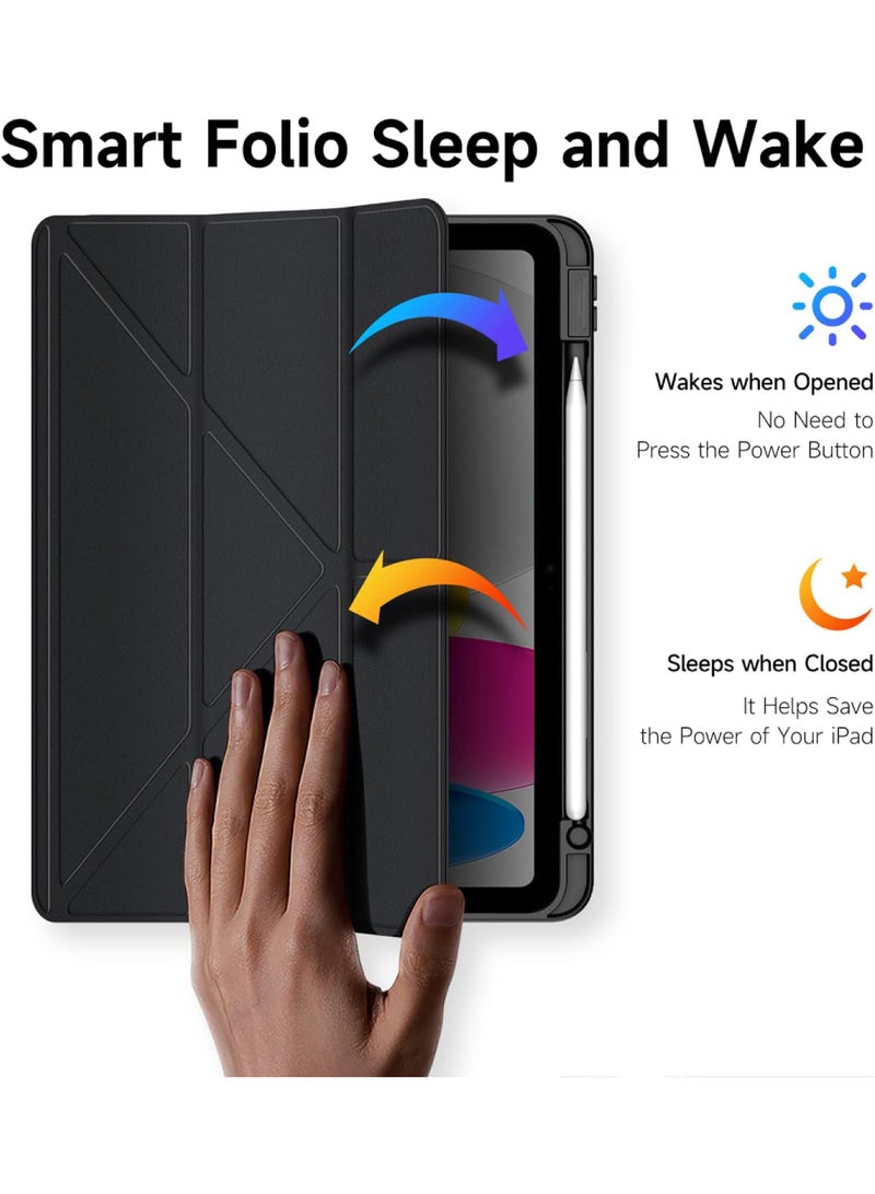 روك بو حافظة لجهاز iPad (A16) 11 بوصة 2025/iPad 10 10.9 بوصة 2022، غطاء خلفي شفاف مع حامل قلم، وغطاء حافظة مع خاصية السكون/التنشيط التلقائي لجهاز iPad 10 10.9 بوصة 2022/iPad 11 11 بوصة 2025 - Image 5