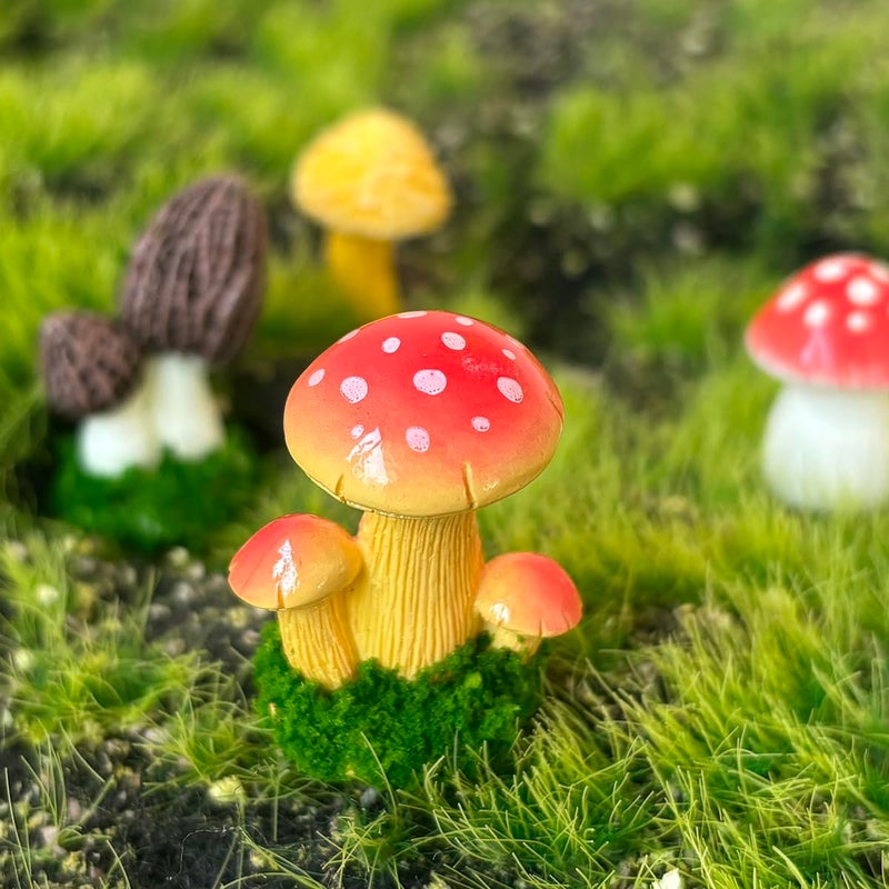 JKanruh 22 Pcs Miniature Resin Mushroom,Fairy Garden Mushrooms for Outdoor Home DÃ©cor,Cake Decoration,DIY Crafts,Landscape Plant Pots Accessories â€¦ - Image 3