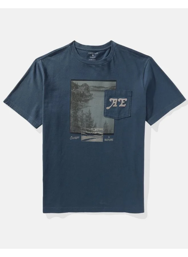 American Eagle Logo Graphic Crew Neck T-Shirt