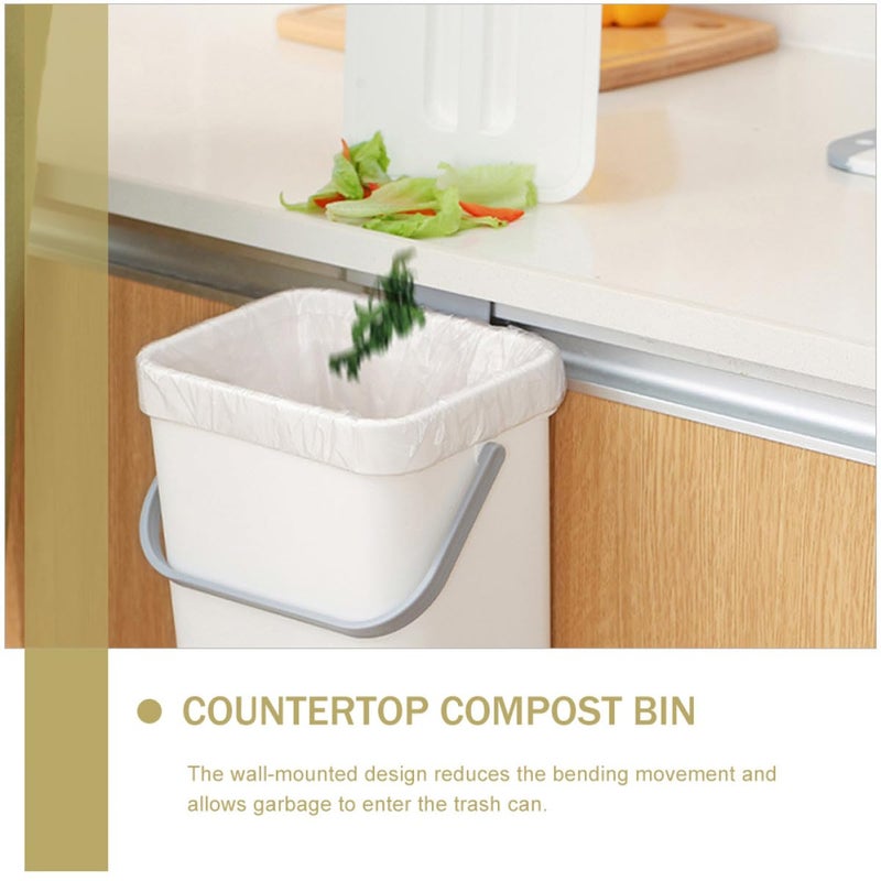 Global light sturdy raw material COHEALI Kitchen Garbage Can Wall-Mounted with Lid, Small Cabinet Door Trash Bin, Hanging Kitchen Waste Bin for Home Compost and Countertop Use Leakproof sealed - Image 5