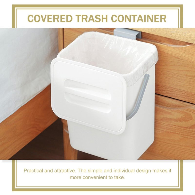Global light sturdy raw material COHEALI Kitchen Garbage Can Wall-Mounted with Lid, Small Cabinet Door Trash Bin, Hanging Kitchen Waste Bin for Home Compost and Countertop Use Leakproof sealed - Image 3