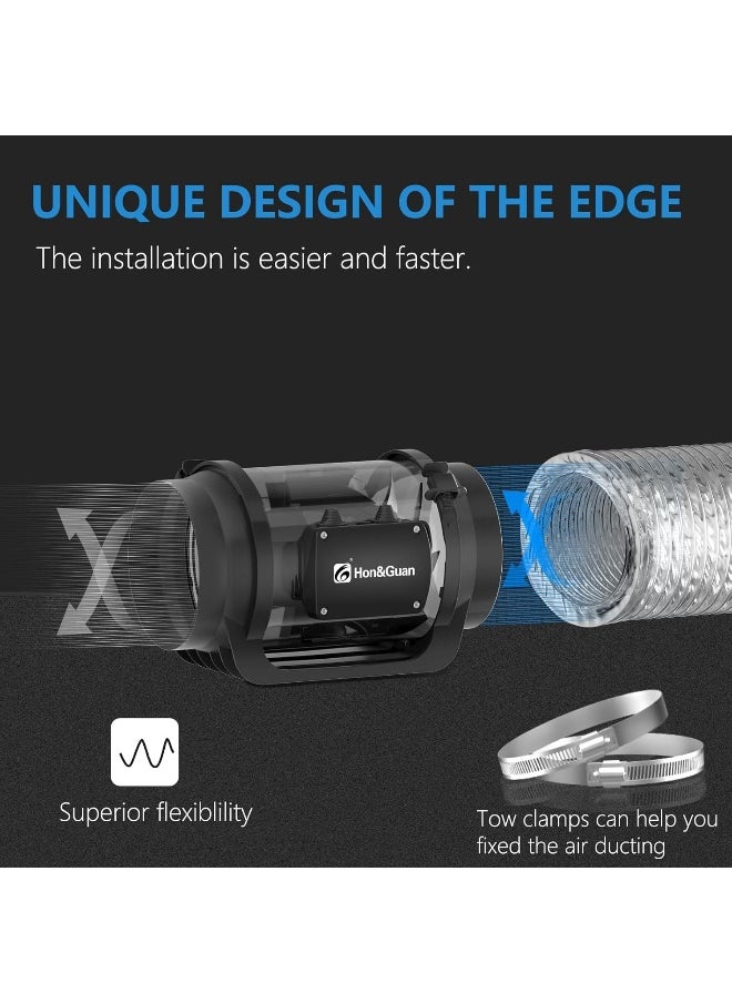Poaker Flexible Ducting Aluminum Foil Insulated Heat Ducting Hose Pipe With 2 Clamps For Extractor Fan, Dryer Vent, Cooker Hood (4 Inch)  - Image 4