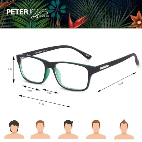 Peter Jones Green Rectangular Unisex Anti Glare Computer/Gaming Glasses (6052IGR) - Image 4