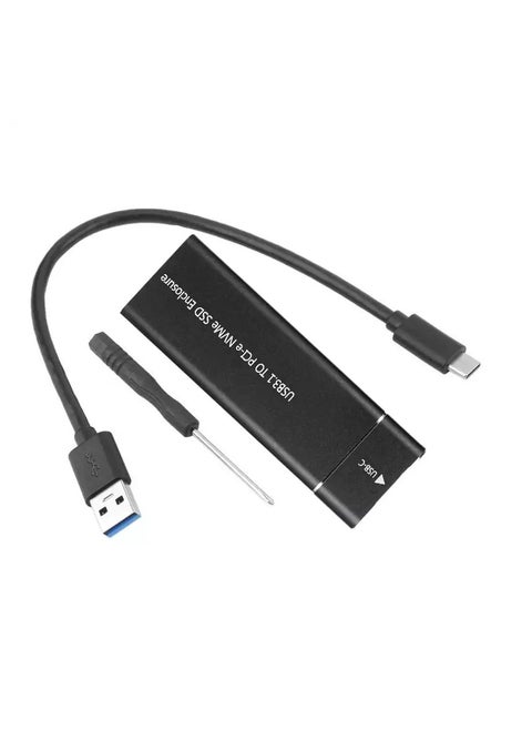 NVME SSD Enclosure, M.2 NVME to USB C Adapter with Black case, USB 3.1 Gen 2 (10 Gbps)