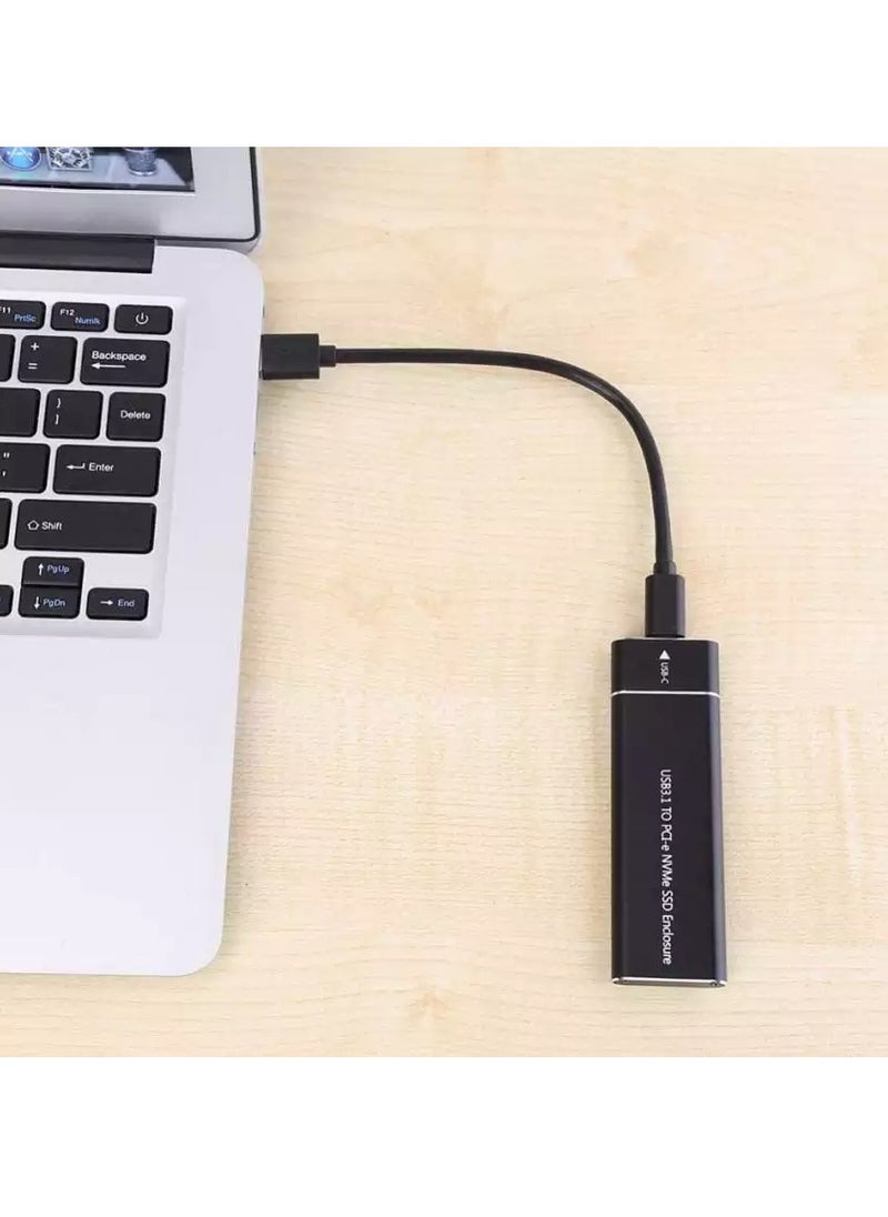 Generic - NVME SSD Enclosure, M.2 NVME to USB C Adapter with Black case, USB 3.1 Gen 2 (10 Gbps) - Image 1