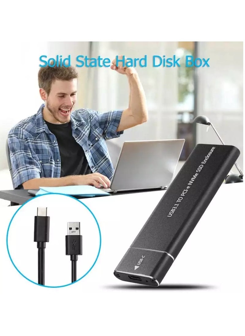 Generic - NVME SSD Enclosure, M.2 NVME to USB C Adapter with Black case, USB 3.1 Gen 2 (10 Gbps) - Image 1
