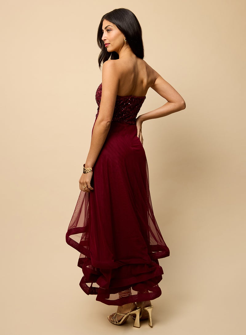 Little Mistress Embellished Bandeau Maxi Dress - Image 2
