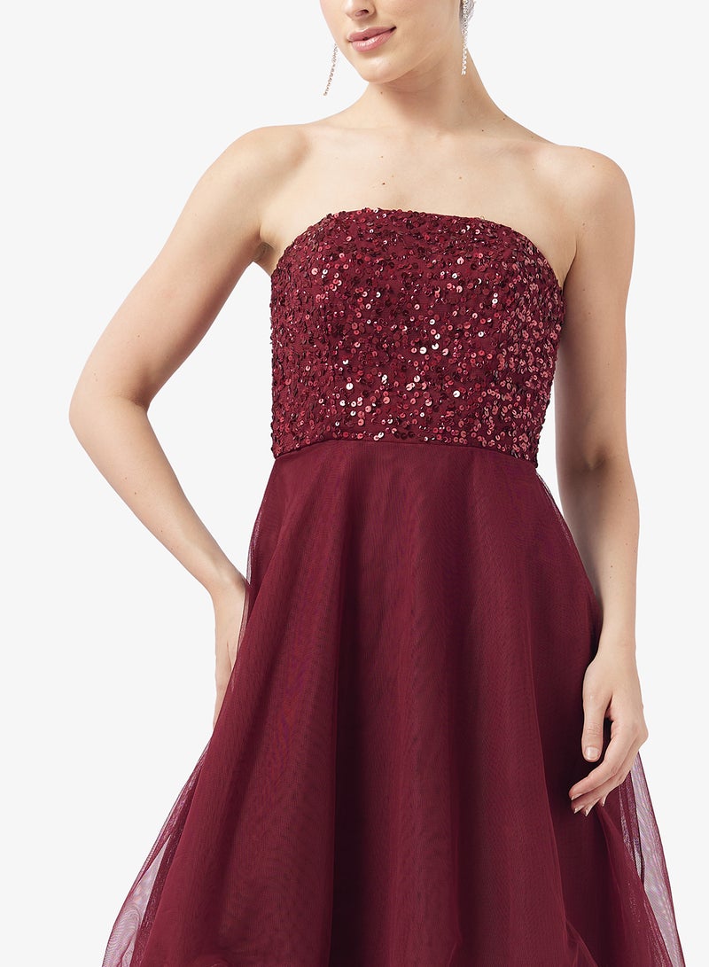 Little Mistress Embellished Bandeau Maxi Dress - Image 3
