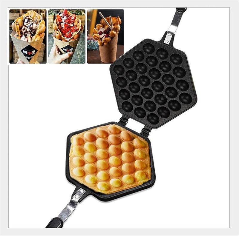 Non Stick Aluminium Alloy Egg Puff Maker Pan Kitchen Baking Tool Gadget - Image 3