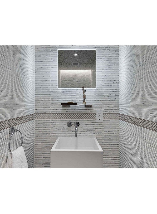 WallDesign ملصق حدود ورق الحائط WallDesign - نمط بلاط رمادي هندسي - لفة فينيل لامعة مقاومة للماء - 3 بوصة × 10 أقدام - للحمام، المطبخ، غرفة المعيشة - Image 3