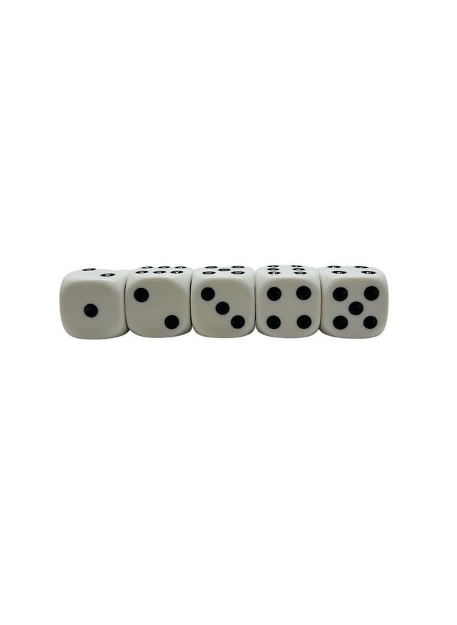 Large 25mm D6 Jumbo Dice, Set of 27, White with Black Pips