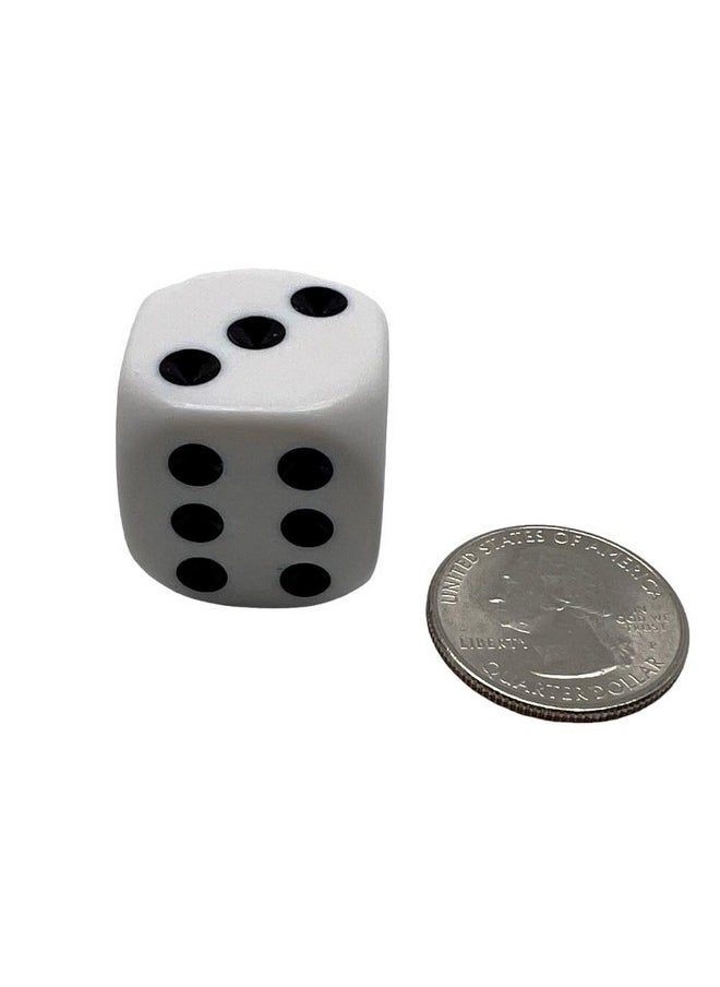 Large 25mm D6 Jumbo Dice, Set of 27, White with Black Pips