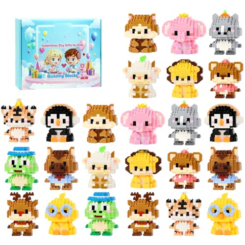 DBPBToU Mini Building Block Sets Animal 24 PackEaster Egg Fillers for Kids Party Favors for Kids Building Set for Goodie Bag Fillers Classroom Prizes Ages 6 Animals - Image 1
