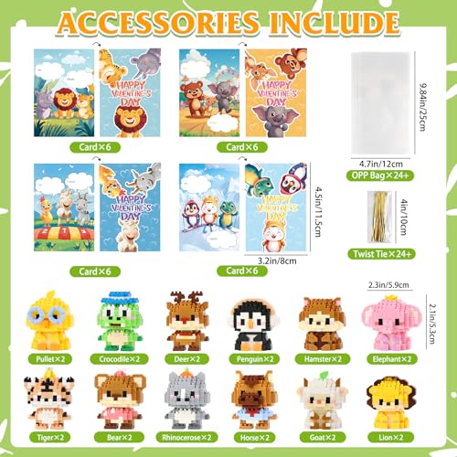 DBPBToU Mini Building Block Sets Animal 24 PackEaster Egg Fillers for Kids Party Favors for Kids Building Set for Goodie Bag Fillers Classroom Prizes Ages 6 Animals - Image 5
