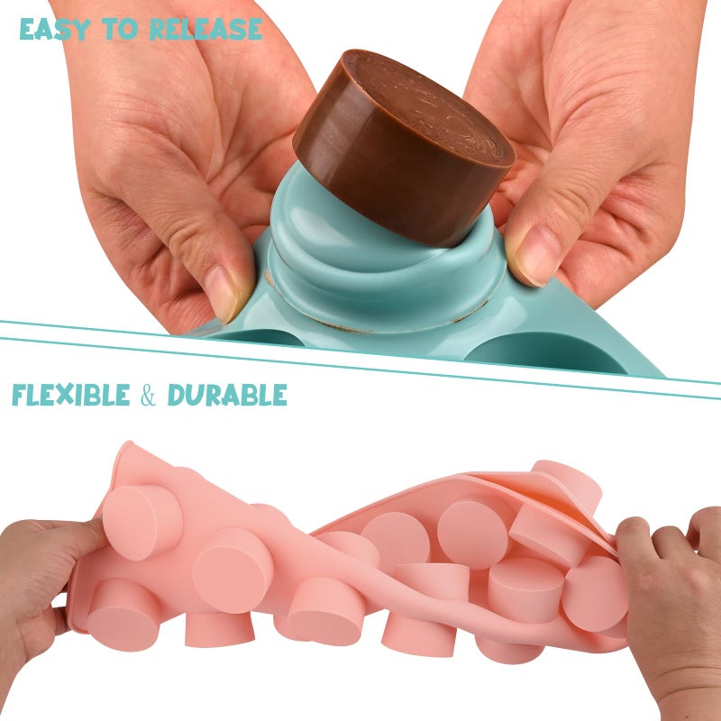 Actvty Cake Puck Mold Set, Chocolate Covered Cake Silicone Molds, 24-Cavity Round Cake Pop Molds with 2 Spatulas for DIY Cake Cores, Cakepucks, Chocolate Desserts - Image 4