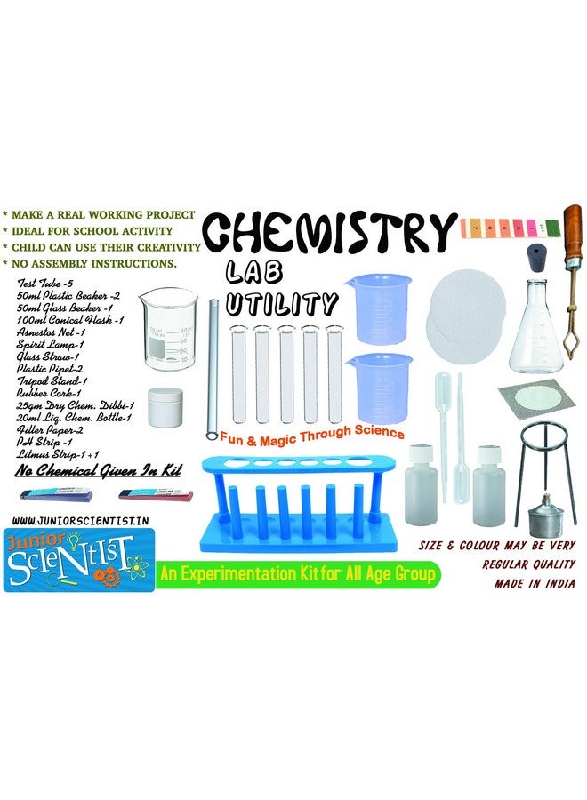 JUNIOR SCIENTIST Plastic Chemistry Lab Utility 2 For Kids School Activity Project- Multi Color - Image 3