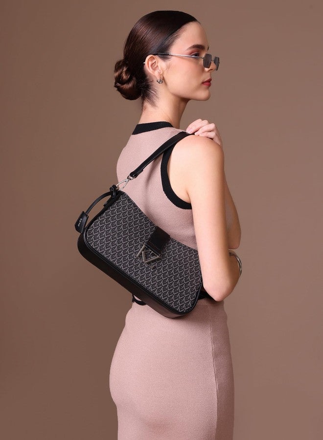 Kazo Bag Black Structured Shoulder Handbag | Premium Faux Leather Purse - Image 3