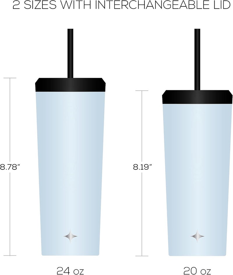 JoyJolt Vacuum Insulated 24 oz Tumbler with Lid and Straw (2 Each) Vacuum Double Wall Stainless Steel Tumbler, Copper Lined for 12Hr Hold/Cold Drinks. Leakproof Water Bottle, Tea or Iced Coffee Cup - Image 2