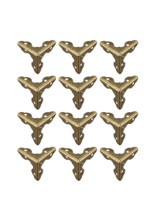 uxcell Metal Box Corner Protectors Wooden Box Edge Guard Protector 20x20x20mm Bronze Tone 12pcs - Image 1