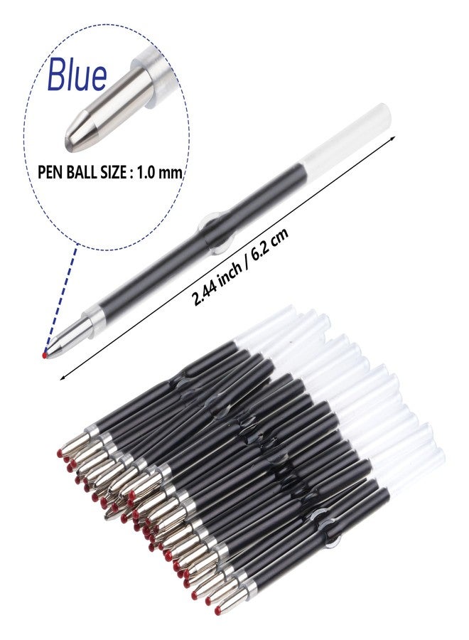 jiebor 100Pcs Beadable Pens Refills Ballpoint Pens Refills Blue Ink 1.0mm for Plastic Bead Pens Students Teacher Gift Office School Supplies 2.44 Inch - Image 3