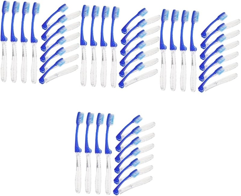 FRCOLOR 40 قطعة فرشاة أسنان قابلة للطي محمولة للسفر مجموعة من 4 مدمجة للتخييم - Image 2