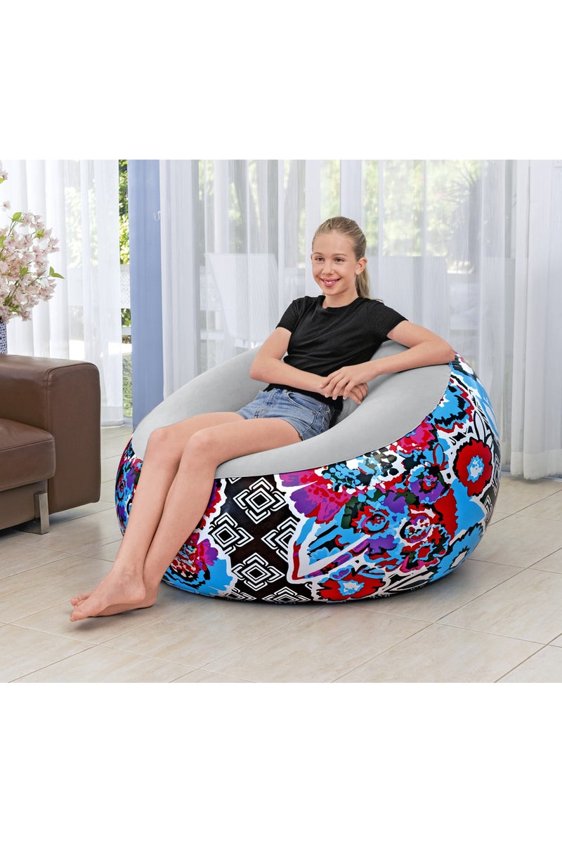 Bestway Bestway Floral Design Inflate-A-Chair 112x112x66cm | Air Chair | Inflatable Chair for Indoor & Outdoor  - Image 4
