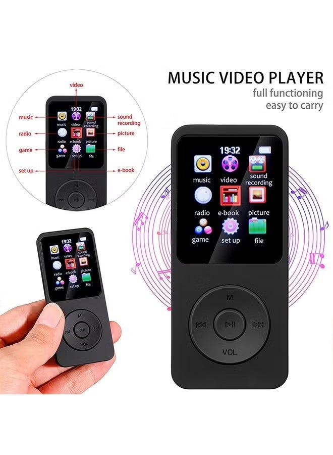 مشغل MP3 بشاشة 1.8 بوصة ومشغل موسيقى ستيريو متوافق مع البلوتوث ومكبر صوت مدمج 5.4 يدعم راديو FM وتسجيل الكتب الإلكترونية للأطفال - Image 2