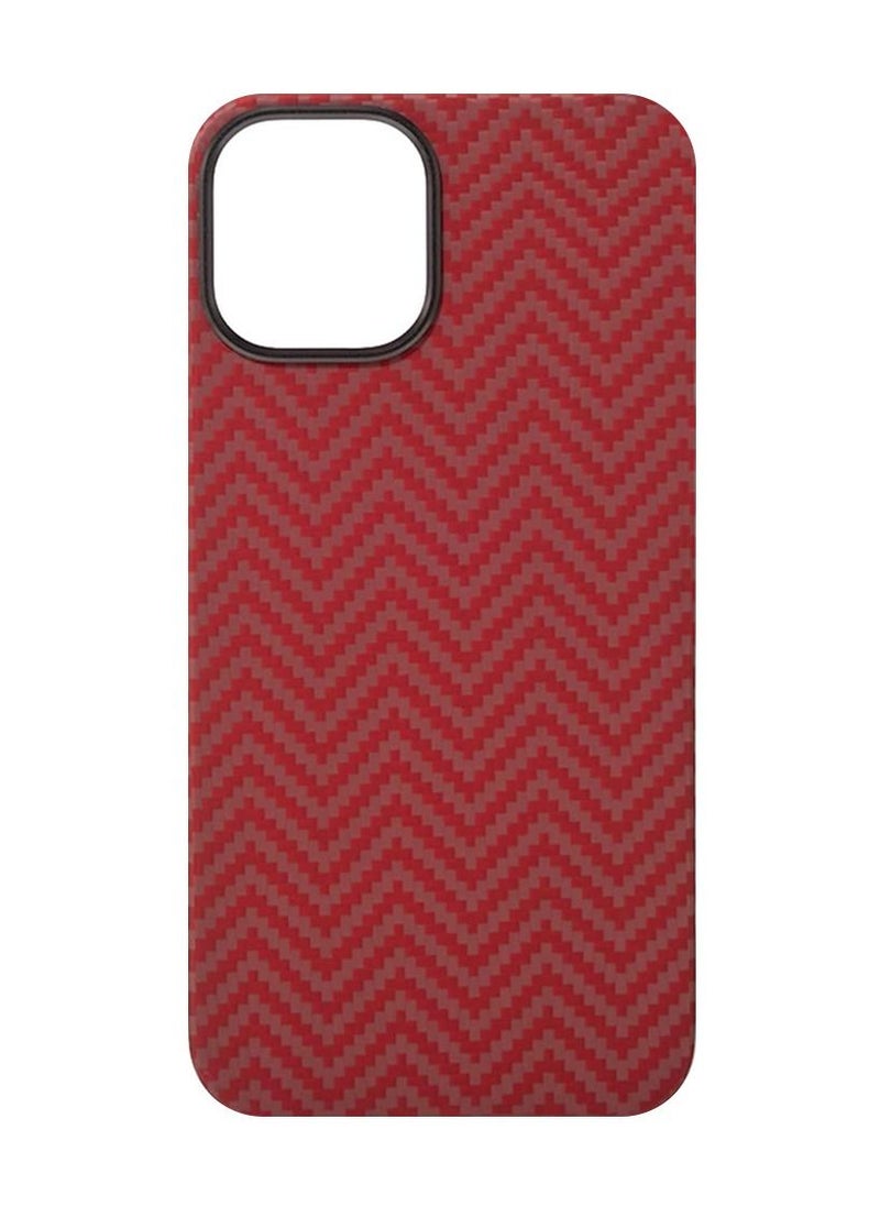 K-Doo - iPhone 12 Pro Max Kevlar Series Genuine Carbon Fiber Case Ultra Slim Bulletproof Material All-Around Protective Back Cover Red - Image 1