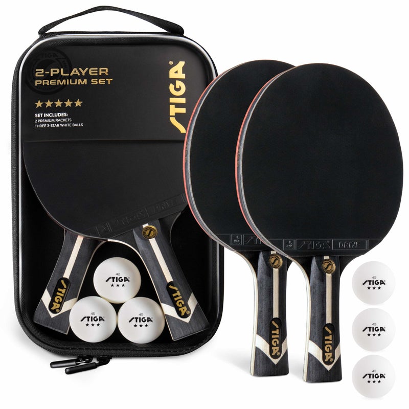 STIGA Premium 2Player Table Tennis Set Includes 2 ITTF Approved Paddles 3 White 3Star Ping Pong Balls Carry Case - Image 2