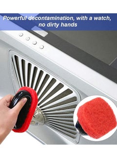 XiuWoo 4 Pcs Cleaning Scrub with Handle Kit Abrasive Pads Brush Bathtub Tile Sponge Quick Clean Heavy Duty Griddle Pad BBQ Grill Pan Cleaner for Kitchen Bathroom Supplies  - Image 3