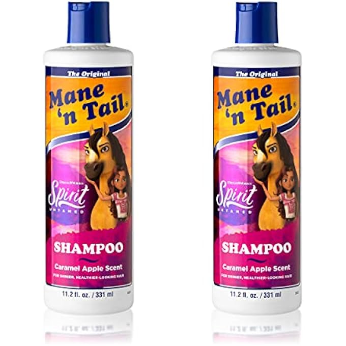 Mane 'n Tail Spirit Untamed Shampoo (2-Pack) â€“ Caramel Apple Scented, Gentle Rinse Shampoo & Body Wash for Soft, Silky Hair (11.2 oz Each)