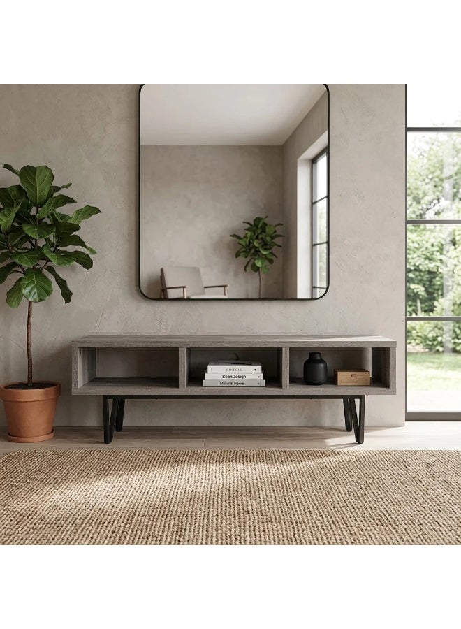 AL Hadaya Mall Classic Design Wooden TV Stand - Grey - 160x50x30cm - Image 2