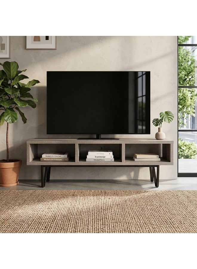 AL Hadaya Mall Classic Design Wooden TV Stand - Grey - 160x50x30cm - Image 1