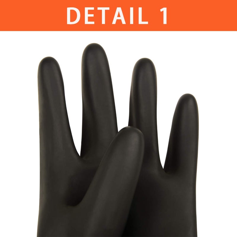 ThxToms Heavy Duty Latex Gloves, Resist Strong Acid, Alkali and Oil, 14", 1 Pair - Image 2
