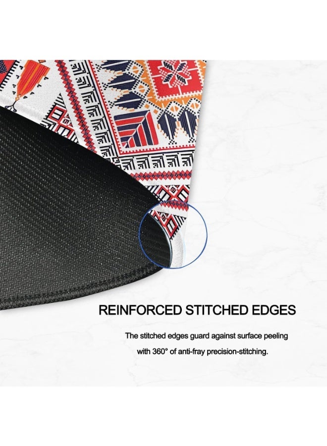 RION Red Arabian Style Desk Mat – Super Large Gaming & Office Mouse Pad with Anti-Slip Rubber Base and Stitched Edge - Image 4