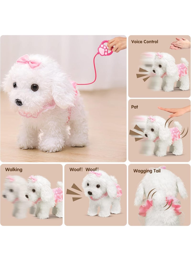Soofam Walking Dog Toys for Kids Remote Control Plush Robot Dog Realistic Electronic Pets Dog Puppy,Walk and Bark on a Lead,Interactive Toy Dog for 3 4 5 6 7+ Years Old Girls Gift - Image 2