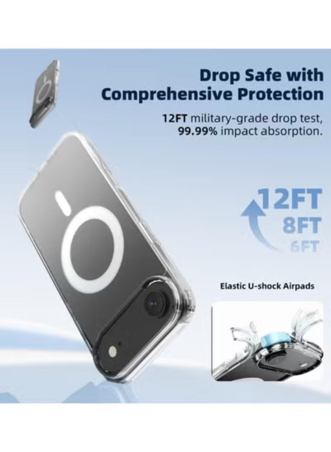 تايجر Crystal Clear Shockproof Phone Case Compatible with iPhone 17 Air – Slim Transparent Protective Cover with Wireless Charging Support, Anti-Yellowing, Scratch-Resistant & Durable Protection Shell - Image 2