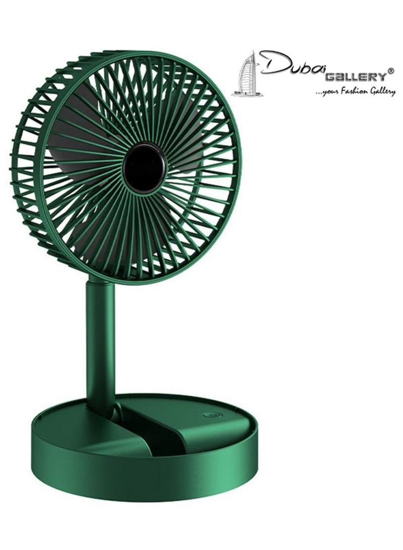 DubaiGallery Rechargeable Desk Electric Fan Small folding fan with USB charging retractable 3-speed portable Personal Fan  - Image 1