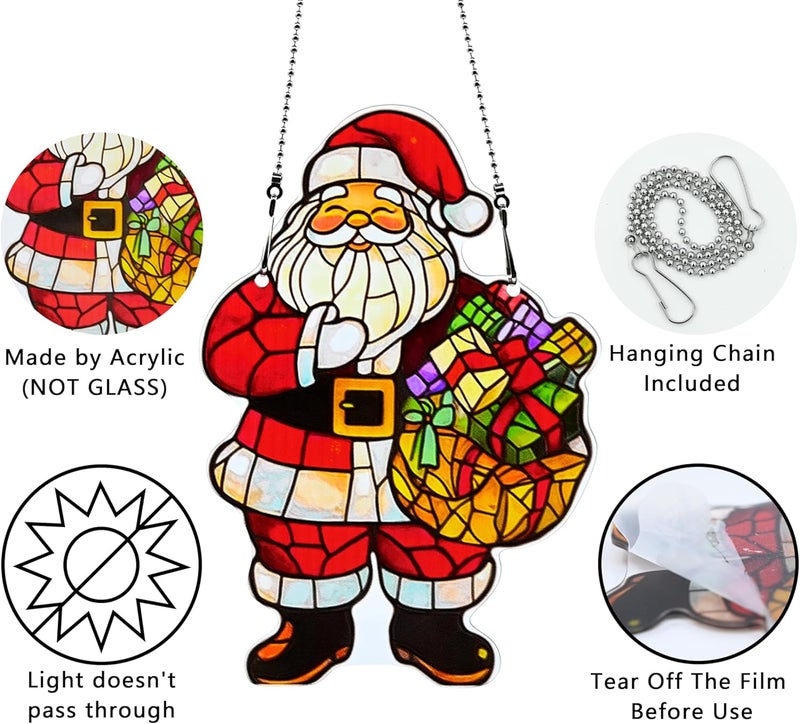 thmnj Christmas Ornaments Colorful Window Hanging Decorations Home Wall Decor for Indoor Outdoor - Image 3
