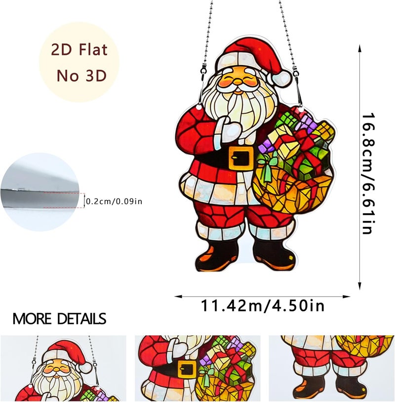 thmnj Christmas Ornaments Colorful Window Hanging Decorations Home Wall Decor for Indoor Outdoor - Image 2