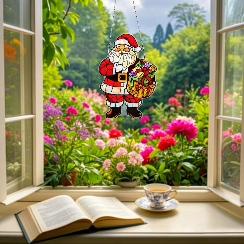 thmnj Christmas Ornaments Colorful Window Hanging Decorations Home Wall Decor for Indoor Outdoor - Image 5