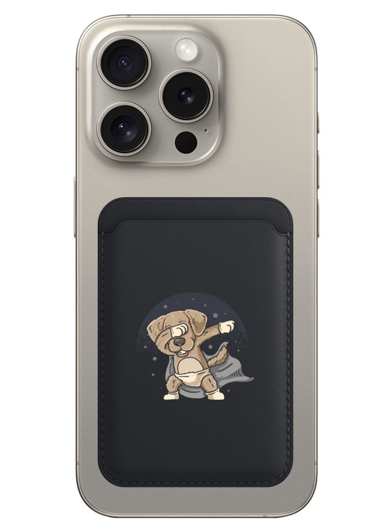 Theodor Magnetic Wallet, Compatible with MagSafe Wallet, for iPhone Wallet, for iPhone 16/15/14/13/12 Series, Not for iPhone 13/12 mini, 3 Card Holder, Vegan Leather, Black - dab dog - Image 1