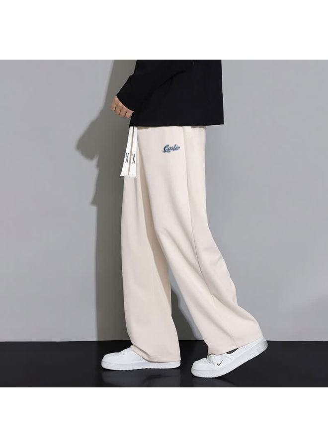 Clor Men's Straight-leg Pants Spring Summer Trendy Sports Wide-leg Loose Casual Pants Cl29 Apricot XL - Image 2