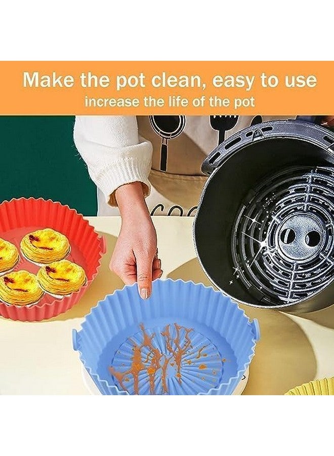 KBR® Air Fryer Silicone Round Shape Liners Basket Reusable Baking Tray Cooking Parchment Liner Paper Bowl Oven Accessories Ideal for Home (Top 6.5in / Bottom 5.5in) (Pack of 1) - Image 5