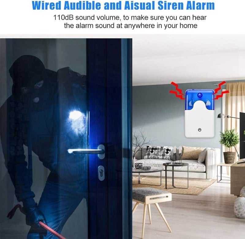 12V Wired Security Alarm Siren 110dB Audible Visual ABS Plastic Red Blue Color Options - Image 4