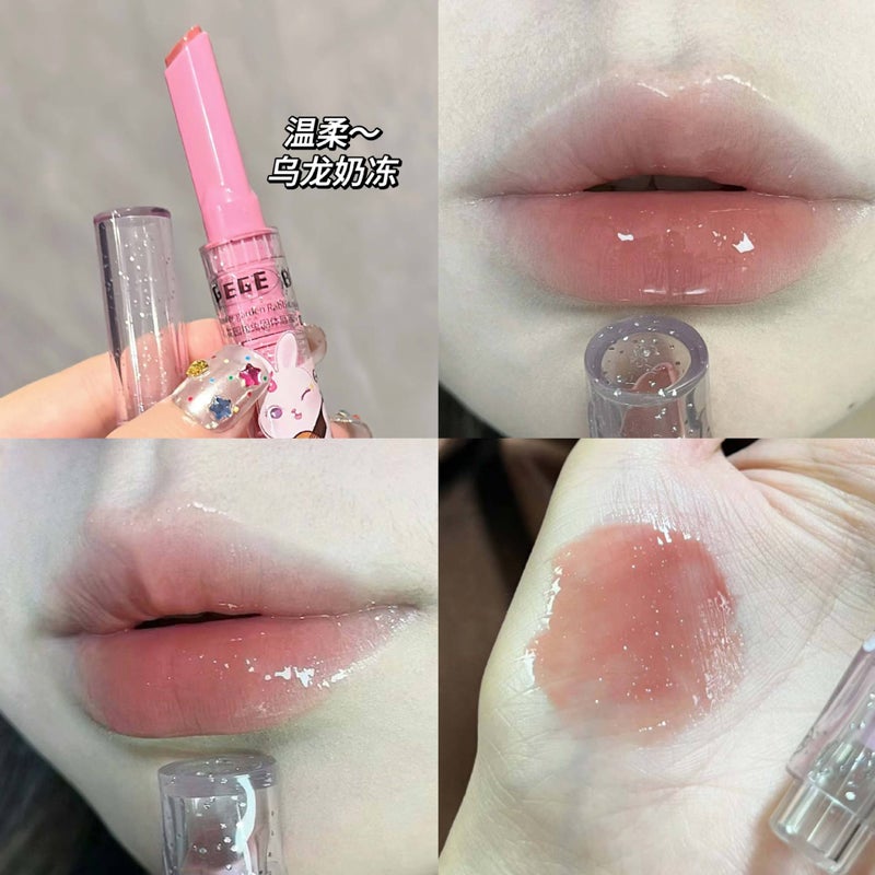 Gegebear Garden Pink Rabbit Solid Lip Gloss – Water Light Moisturizing Lipstick - Image 3